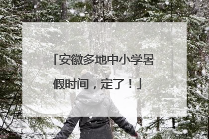 安徽多地中小学暑假时间，定了！