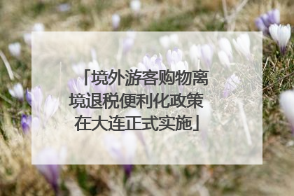 境外游客购物离境退税便利化政策在大连正式实施