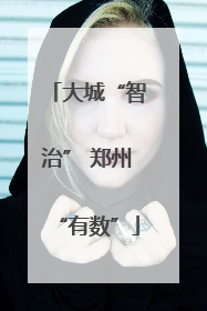 大城“智治” 郑州“有数”