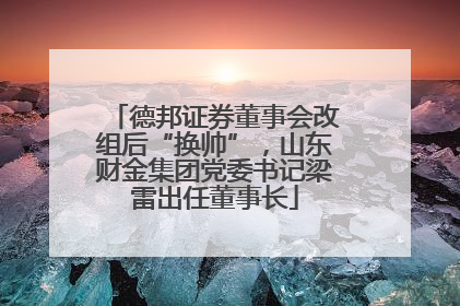 德邦证券董事会改组后“换帅”，山东财金集团党委书记梁雷出任董事长
