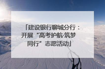 建设银行聊城分行：开展“高考护航·筑梦同行”志愿活动