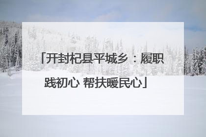 开封杞县平城乡：履职践初心 帮扶暖民心