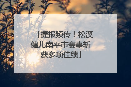 捷报频传！松溪健儿南平市赛事斩获多项佳绩