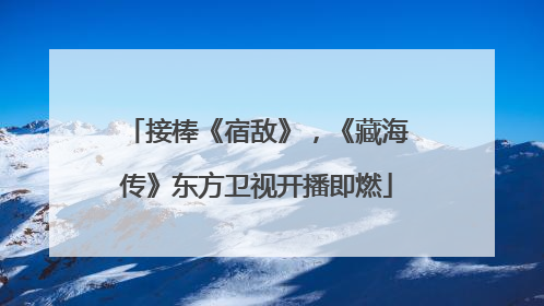 接棒《宿敌》，《藏海传》东方卫视开播即燃