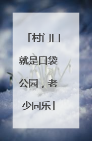 村门口就是口袋公园，老少同乐