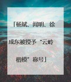 杨斌、闻明、徐成东被授予“云岭楷模”称号