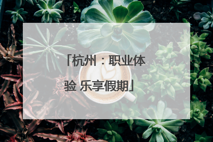 杭州：职业体验 乐享假期