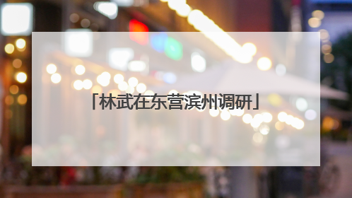 林武在东营滨州调研