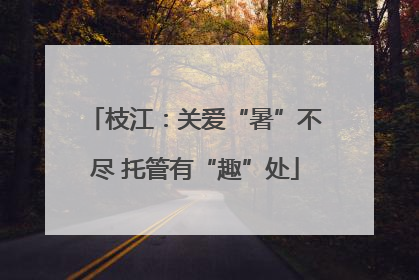 枝江：关爱“暑”不尽 托管有“趣”处