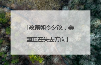 政策朝令夕改，美国正在失去方向