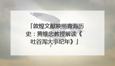 敦煌文献映照青海历史：黄维忠教授解读《吐谷浑大事纪年》