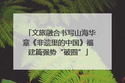 文旅融合书写山海华章《非遗里的中国》福建篇强势“破圈”