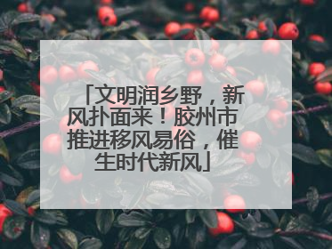 文明润乡野，新风扑面来！胶州市推进移风易俗，催生时代新风