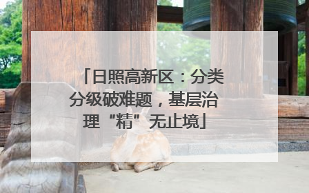 日照高新区：分类分级破难题，基层治理“精”无止境