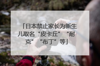 日本禁止家长为新生儿取名“皮卡丘”“耐克”“布丁”等