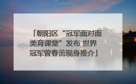 朝阳区“冠军面对面美育课堂”发布 世界冠军曾春蕾现身推介