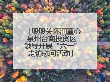 殷殷关怀润童心 泉州台商投资区领导开展“六一”走访慰问活动