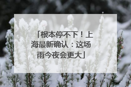根本停不下！上海最新确认：这场雨今夜会更大