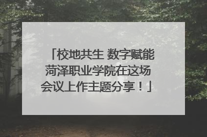 校地共生 数字赋能 菏泽职业学院在这场会议上作主题分享！
