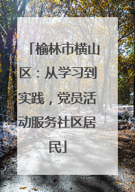 榆林市横山区：从学习到实践，党员活动服务社区居民