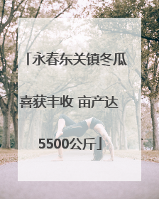 永春东关镇冬瓜喜获丰收 亩产达5500公斤