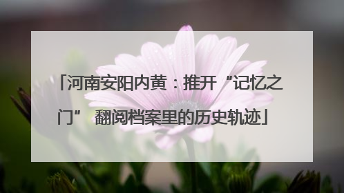 河南安阳内黄：推开“记忆之门” 翻阅档案里的历史轨迹