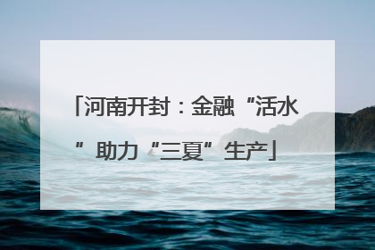 河南开封：金融“活水”助力“三夏”生产