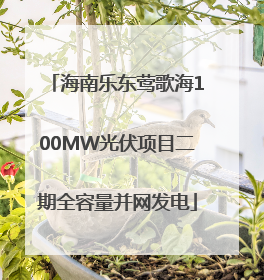 海南乐东莺歌海100MW光伏项目二期全容量并网发电