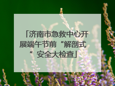 济南市急救中心开展端午节前“解剖式”安全大检查