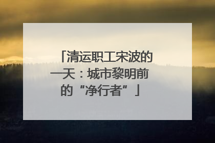 清运职工宋波的一天：城市黎明前的“净行者”