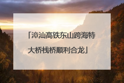漳汕高铁东山跨海特大桥栈桥顺利合龙