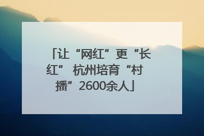 让“网红”更“长红” 杭州培育“村播”2600余人