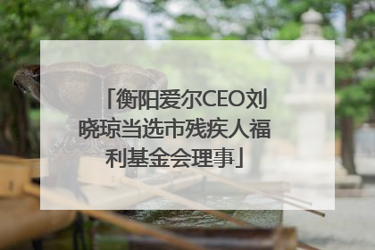 衡阳爱尔CEO刘晓琼当选市残疾人福利基金会理事