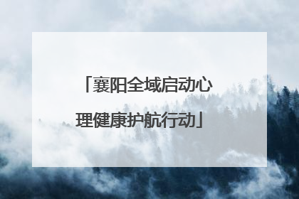 襄阳全域启动心理健康护航行动