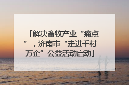 解决畜牧产业“痛点”，济南市“走进千村万企”公益活动启动
