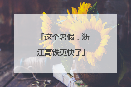这个暑假，浙江高铁更快了