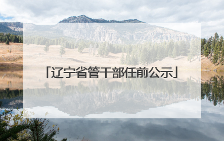 辽宁省管干部任前公示