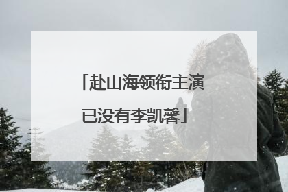 赴山海领衔主演已没有李凯馨
