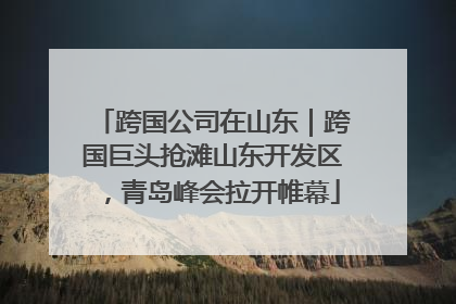 跨国公司在山东｜跨国巨头抢滩山东开发区，青岛峰会拉开帷幕