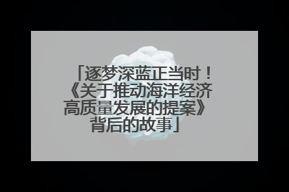 逐梦深蓝正当时！《关于推动海洋经济高质量发展的提案》背后的故事