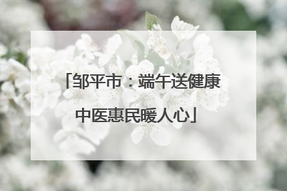 邹平市：端午送健康 中医惠民暖人心