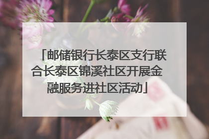 邮储银行长泰区支行联合长泰区锦溪社区开展金融服务进社区活动