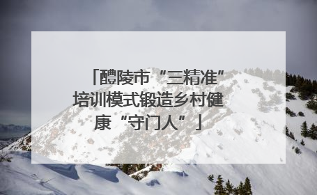 醴陵市“三精准”培训模式锻造乡村健康“守门人”
