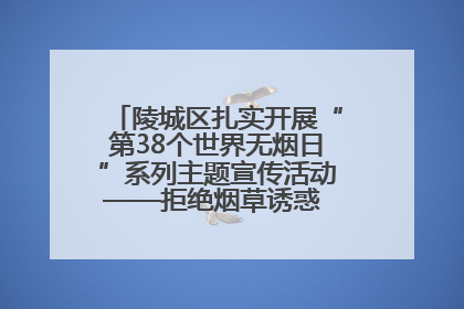 陵城区扎实开展“第38个世界无烟日”系列主题宣传活动——拒绝烟草诱惑 对第一支烟说不