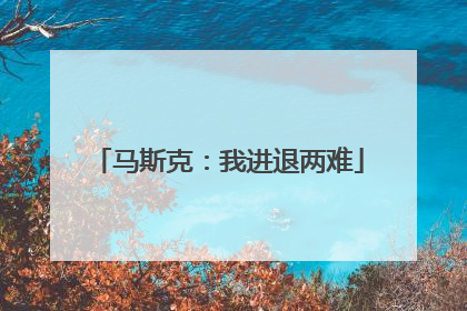 马斯克：我进退两难