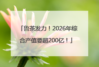 鲁茶发力！2026年综合产值要超200亿！