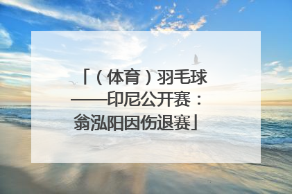 （体育）羽毛球——印尼公开赛：翁泓阳因伤退赛