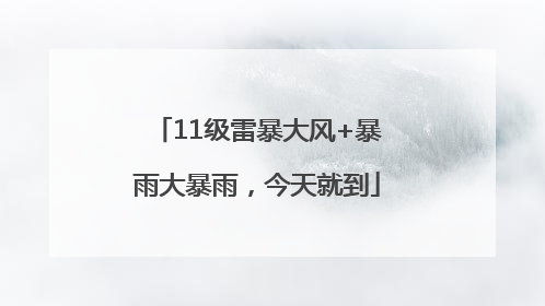 11级雷暴大风+暴雨大暴雨，今天就到