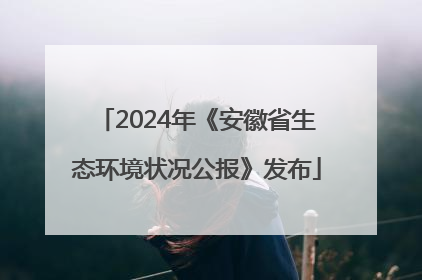 2024年《安徽省生态环境状况公报》发布