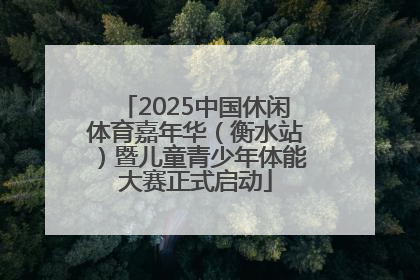 2025中国休闲体育嘉年华（衡水站）暨儿童青少年体能大赛正式启动